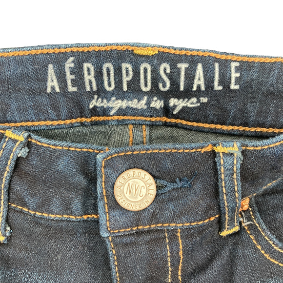 Aeropostale Low Rise Dark Wash Skinny Jeans Leggings - Picture 6 of 11